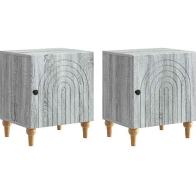VIDAXL Armadio Da Notte 2 Pz Grigio Sonoma 43 X 34,5 X 50 Cm VIDAXL Armadio Da Notte 2 Pz Grigio Sonoma 43 X 34,5 X 50 Cm