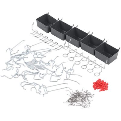 VISTRECK 114 Pcs Ganci Pioliti Assortimento Kit Organizzatore Di Stoccaggio Accessori Con Blocchi Di Bidoni VISTRECK 114 Pcs Ganci Pioliti Assortimento Kit Organizzatore Di Stoccaggio Accessori Con Blocchi Di Bidoni