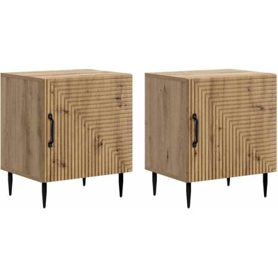 VIDAXL Armadio Da Notte 2 Pcs Rovere Artigianale 43 X 34,5 X 50 VIDAXL Armadio Da Notte 2 Pcs Rovere Artigianale 43 X 34,5 X 50