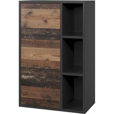 Vicco Libreria Da Parete Berno, Nero/antico, 50.1 X 78.4 Cm Con 3 Scomparti Aperti, Vicco Libreria Da Parete Berno, Nero/antico, 50.1 X 78.4 Cm Con 3 Scomparti Aperti,