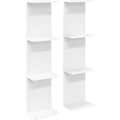 VIDAXL Scaffale Da Parete 2 Pz Bianco 25 X 15 X 100 Cm VIDAXL Scaffale Da Parete 2 Pz Bianco 25 X 15 X 100 Cm