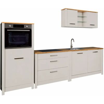M&S Cucina Modulare Beige Rovere 300 Cm 4 Mobili Colonna Pensile M&S Cucina Modulare Beige Rovere 300 Cm 4 Mobili Colonna Pensile