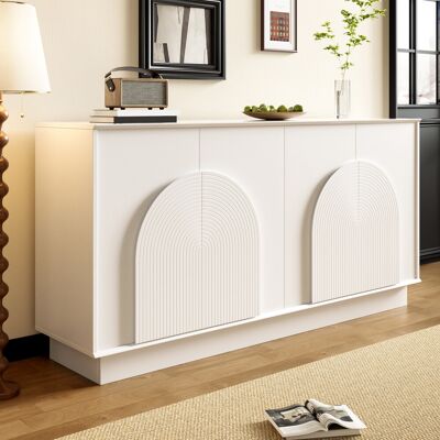 SOLKVUNZA Madia Bianca Opaca – Mobile Contenitore Con 4 Ante E Motivi Ad Arco In Mdf – Mobile Da Soggiorno E Sala Da Pranzo 160 Cm – Stile Moderno SOLKVUNZA Madia Bianca Opaca – Mobile Contenitore Con 4 Ante E Motivi Ad Arco In Mdf – Mobile Da Soggiorno E Sala Da Pranzo 160 Cm – Stile Moderno