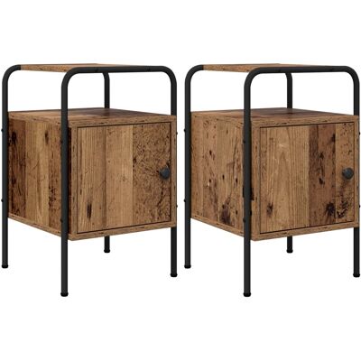VIDAXL Armadio Da Notte 2 Pz Legno Antico Legno Ingegnerizzato VIDAXL Armadio Da Notte 2 Pz Legno Antico Legno Ingegnerizzato