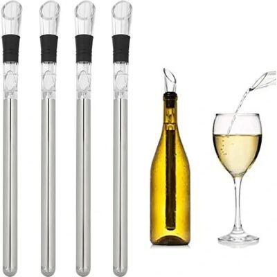 OEM Mobile Portabottiglie In Acciaio Inox A 4 Elementi Con Barra Di Raffreddamento E Funzione Di Decantazione. OEM Mobile Portabottiglie In Acciaio Inox A 4 Elementi Con Barra Di Raffreddamento E Funzione Di Decantazione.