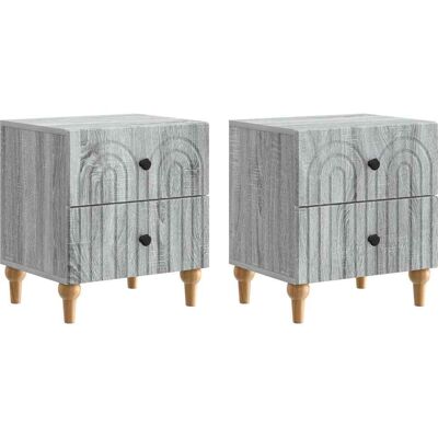 VIDAXL Armadio Da Notte 2 Pz Grigio Sonoma 43 X 34,5 X 48 Cm VIDAXL Armadio Da Notte 2 Pz Grigio Sonoma 43 X 34,5 X 48 Cm