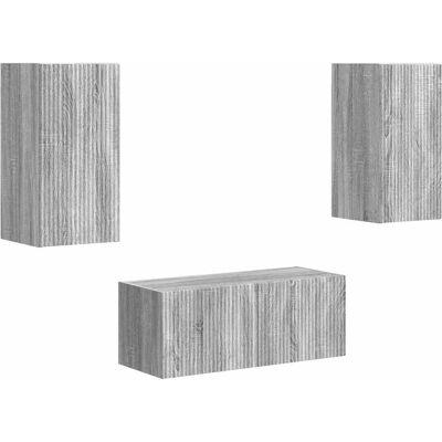 VIDAXL Set Mobile Tv 2 Pz Grigio Sonoma Legno Ingegnerizzato VIDAXL Set Mobile Tv 2 Pz Grigio Sonoma Legno Ingegnerizzato