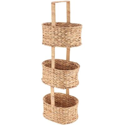 TENDANCE Mensola Con 3 Cestini In Metallo Color Giacinto - Naturale - TENDANCE Mensola Con 3 Cestini In Metallo Color Giacinto - Naturale -