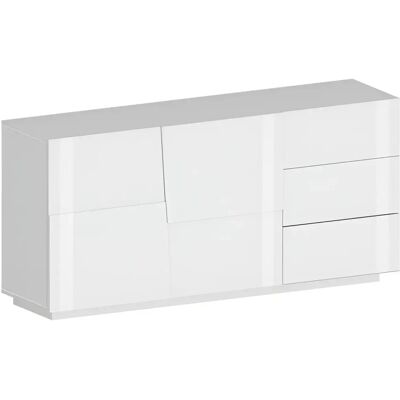 TOPQUALITY FURNITURE Credenza 2 Ante 3 Cassetti Madia In Legno Nobilitato Bianco Laccato TOPQUALITY FURNITURE Credenza 2 Ante 3 Cassetti Madia In Legno Nobilitato Bianco Laccato