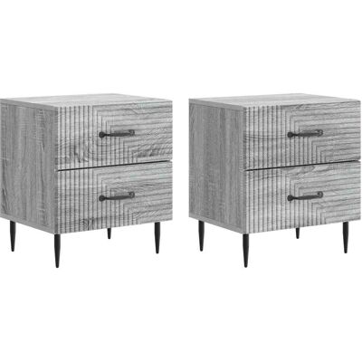 VIDAXL Armadio Da Notte 2 Pz Grigio Sonoma 43 X 34,5 X 47,5 Cm VIDAXL Armadio Da Notte 2 Pz Grigio Sonoma 43 X 34,5 X 47,5 Cm
