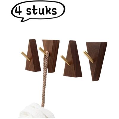 OEM Set Di Quattro Ganci - Ganci In Legno Massello Di Noce Nero - Ganci Da Parete - Adatti Per Camere Da Letto E Cabine Armadio (non È Necessaria La Foratura) - Due Ganci A V E Due Ganci A A - Colore Noce OEM Set Di Quattro Ganci - Ganci In Legno Massello Di Noce Nero - Ganci Da Parete - Adatti Per Camere Da Letto E Cabine Armadio (non È Necessaria La Foratura) - Due Ganci A V E Due Ganci A A - Colore Noce
