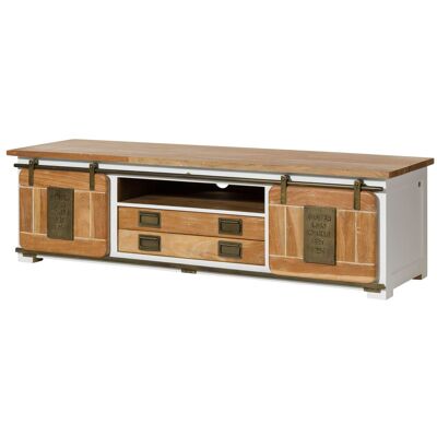 Massivmoebel24 Mobile Tv Mango Bianco Laccato 180x55x50 (bxtxh) Montato Railway 314 Massivmoebel24 Mobile Tv Mango Bianco Laccato 180x55x50 (bxtxh) Montato Railway 314