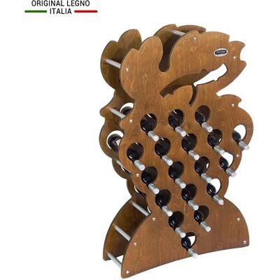 ORIGINAL LEGNO ITALIA Cantinetta Portabottiglie In Legno Scaffale Mobile Per Bottiglie Vino Made In Italy Mod. Grappolo Noce B.18 L75 X P25 X 120h ORIGINAL LEGNO ITALIA Cantinetta Portabottiglie In Legno Scaffale Mobile Per Bottiglie Vino Made In Italy Mod. Grappolo Noce B.18 L75 X P25 X 120h