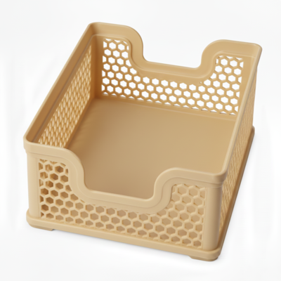 OEM Cestini Portaoggetti Traforati Beige, Impilabili, Per Ripiano In Un Armadio OEM Cestini Portaoggetti Traforati Beige, Impilabili, Per Ripiano In Un Armadio