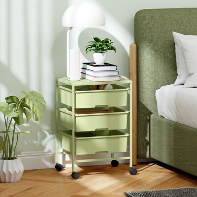 PZCC Carrello Portaoggetti A 4 Ripiani, Carrello Da Cucina Con Ruote, 3 Cestini E Ripiano, 40,8x33,5x60,5 Cm, Verde PZCC Carrello Portaoggetti A 4 Ripiani, Carrello Da Cucina Con Ruote, 3 Cestini E Ripiano, 40,8x33,5x60,5 Cm, Verde