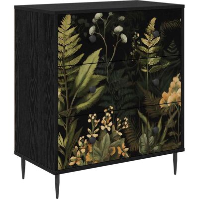 VIDAXL Cassettiera Rhenen Stampa Tropicale 66 X 36,5 X 76 Cm VIDAXL Cassettiera Rhenen Stampa Tropicale 66 X 36,5 X 76 Cm