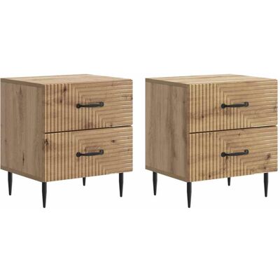 VIDAXL Armadio Da Notte 2 Pcs Rovere Artigianale 43 X 34,5 X 47,5 VIDAXL Armadio Da Notte 2 Pcs Rovere Artigianale 43 X 34,5 X 47,5