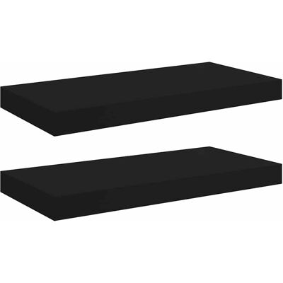 VIDAXL Scaffali A Parete 2 Pz Neri 50x23x3,8 Cm In Mdf - VIDAXL Scaffali A Parete 2 Pz Neri 50x23x3,8 Cm In Mdf -