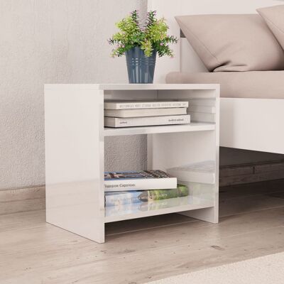 vidaXL Comodini 2 pz Lucido Bianco - Tavolino da notte - Tavolino da notte vidaXL Comodini 2 pz Lucido Bianco - Tavolino da notte - Tavolino da notte