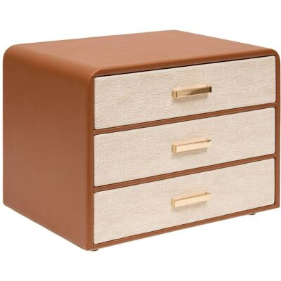 ATMOSPHERA Cassettiera Rettangolare Per Whisky A 3 Cassetti, 19x25 Cm, Arancione - Créateur D'Intérieur ATMOSPHERA Cassettiera Rettangolare Per Whisky A 3 Cassetti, 19x25 Cm, Arancione - Créateur D'Intérieur
