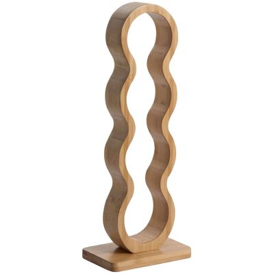 BELIANI Portabottiglie In Bambù Fino A 4 Bottiglie, Stile Rustico, Colore Marrone Chiaro Cerise BELIANI Portabottiglie In Bambù Fino A 4 Bottiglie, Stile Rustico, Colore Marrone Chiaro Cerise