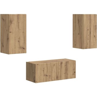 VIDAXL Set Mobile Tv 2 Pz Rovere Artigianale Legno Ingegnerizzato VIDAXL Set Mobile Tv 2 Pz Rovere Artigianale Legno Ingegnerizzato