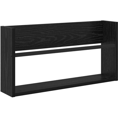 VIDAXL Scaffale Per Riviste Rovere Nero 60 X 12 X 30 Cm VIDAXL Scaffale Per Riviste Rovere Nero 60 X 12 X 30 Cm