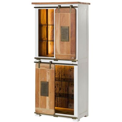 Massivmoebel24 Armadio Mango / Legno Riciclato Bianco Laccato 80x45x175 (bxtxh) Montato Railway Lux 516 Massivmoebel24 Armadio Mango / Legno Riciclato Bianco Laccato 80x45x175 (bxtxh) Montato Railway Lux 516