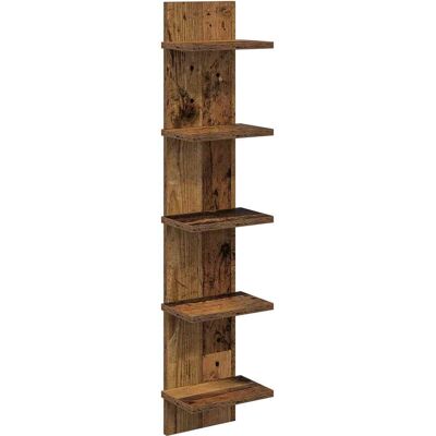 VIDAXL Scaffale Da Parete Legno Antico 22 X 15 X 100 Cm VIDAXL Scaffale Da Parete Legno Antico 22 X 15 X 100 Cm