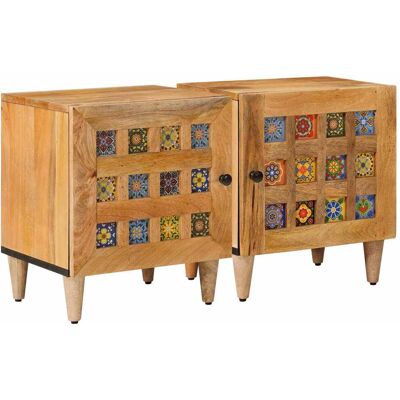 VIDAXL Armadio Da Notte 2 Pcs Naturale 40 X 33 X 46 Cm VIDAXL Armadio Da Notte 2 Pcs Naturale 40 X 33 X 46 Cm