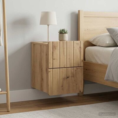 VIDAXL Mobiletto Da Notte A Muro 2 Pz Rovere Artigianale VIDAXL Mobiletto Da Notte A Muro 2 Pz Rovere Artigianale