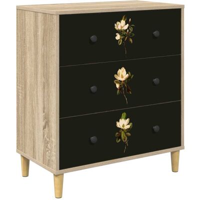 VIDAXL Cassettiera Bremen Stampa Di Magnolia 66 X 36,5 X 75 Cm Sonoma VIDAXL Cassettiera Bremen Stampa Di Magnolia 66 X 36,5 X 75 Cm Sonoma