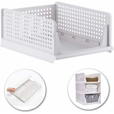 DPZO Cestino Portaoggetti Impilabile 43 X 18,5 X 32,5 Cm, In Materiale Pp Rinforzato, Per Vestiti, Ufficio, Cucina, Salvaspazio, Pieghevole DPZO Cestino Portaoggetti Impilabile 43 X 18,5 X 32,5 Cm, In Materiale Pp Rinforzato, Per Vestiti, Ufficio, Cucina, Salvaspazio, Pieghevole
