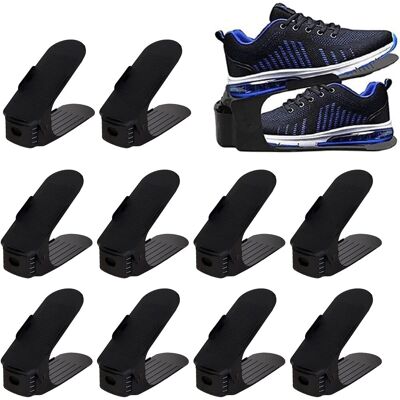 TREETALK Organizzatore Per Scarpe Regolabile, 10 Scomparti Antiscivolo, Scarpiera Doppia Nera Resistente, Scomparti Salvaspazio. TREETALK Organizzatore Per Scarpe Regolabile, 10 Scomparti Antiscivolo, Scarpiera Doppia Nera Resistente, Scomparti Salvaspazio.