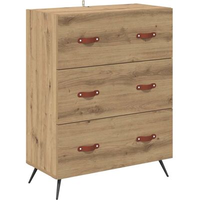 MAISON EXCLUSIVE - Cassettiera 3-cassetto Rovere Artigianale 69,5 X 34 X 90 Cm MAISON EXCLUSIVE - Cassettiera 3-cassetto Rovere Artigianale 69,5 X 34 X 90 Cm