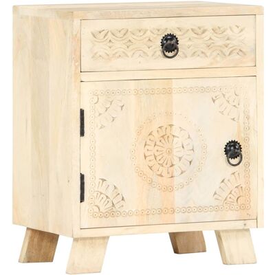 VIDAXL Comodino 40x30x50 Cm In Legno Massello Di Mango - VIDAXL Comodino 40x30x50 Cm In Legno Massello Di Mango -