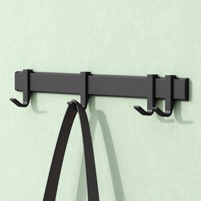 MAI & MAI Appendiabiti Da Parete Con 4 Ganci Scorrevoli, Attaccapanni Da Muro In Alluminio Appendiabiti 40 Cm Per Cameretta, Ingresso, Cucina, Nero Opaco, Stalo-12 MAI & MAI Appendiabiti Da Parete Con 4 Ganci Scorrevoli, Attaccapanni Da Muro In Alluminio Appendiabiti 40 Cm Per Cameretta, Ingresso, Cucina, Nero Opaco, Stalo-12
