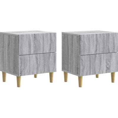 VIDAXL Armadio Da Notte 2 Pz Grigio Sonoma 43 X 34,5 X 48 Cm VIDAXL Armadio Da Notte 2 Pz Grigio Sonoma 43 X 34,5 X 48 Cm