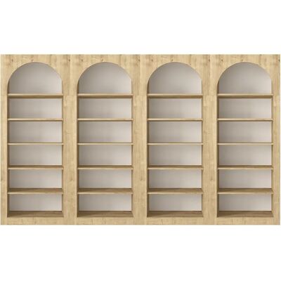 Unique Libreria Con 6 Nicchie Naturale Chiaro - Lotto Di 4 - Cymora Unique Libreria Con 6 Nicchie Naturale Chiaro - Lotto Di 4 - Cymora