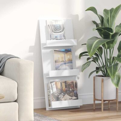 VIDAXL Scaffale Per Riviste Bianco 43 X 11 X 102 Cm Legno VIDAXL Scaffale Per Riviste Bianco 43 X 11 X 102 Cm Legno