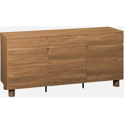 SWEEEK Credenza A 3 Ante Effetto Legno, 3 Cassetti SWEEEK Credenza A 3 Ante Effetto Legno, 3 Cassetti