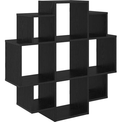 VIDAXL Scaffale Da Parete Rovere Nero 90 X 25 X 90 Cm VIDAXL Scaffale Da Parete Rovere Nero 90 X 25 X 90 Cm
