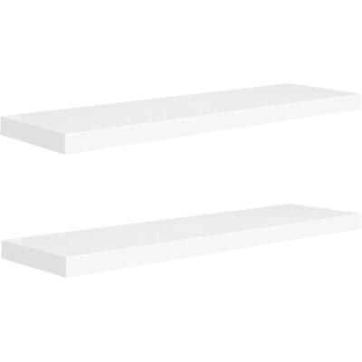 vidaXL 2x Mensole a Muro Flottanti Bianche 90x23.5x3.8 cm MDF Espositore vidaXL 2x Mensole a Muro Flottanti Bianche 90x23.5x3.8 cm MDF Espositore