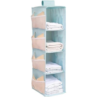 OEM Mensola Appendiabiti A 4 Scomparti Con 12 Tasche Laterali In Rete, Adatta Per Armadi E Camere Da Letto, Pieghevole, Dimensioni Universali - 3022,580 Cm (grigio). OEM Mensola Appendiabiti A 4 Scomparti Con 12 Tasche Laterali In Rete, Adatta Per Armadi E Camere Da Letto, Pieghevole, Dimensioni Universali - 3022,580 Cm (grigio).