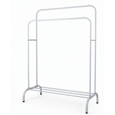 AVILIA HOME Appendiabiti Con Doppia Asta In Metallo Bianco Con Ripiano Porta Scarpe AVILIA HOME Appendiabiti Con Doppia Asta In Metallo Bianco Con Ripiano Porta Scarpe