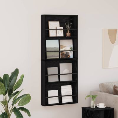VIDAXL Scaffale Per Riviste 2 Pcs Rovere Nero 60 X 12 X 70 Cm VIDAXL Scaffale Per Riviste 2 Pcs Rovere Nero 60 X 12 X 70 Cm