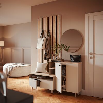 Vicco Set Guardaroba Elano, Grigio/rovere, 140 X 80 Cm 2 Parti, Vicco Set Guardaroba Elano, Grigio/rovere, 140 X 80 Cm 2 Parti,