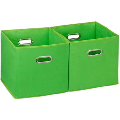 RELAXDAYS 4x Cestini Porta-oggetti, Senza Coperchio Con Manico, Pieghevole, Ceste Quadrate Di Stoffa 30 Cm, Verde RELAXDAYS 4x Cestini Porta-oggetti, Senza Coperchio Con Manico, Pieghevole, Ceste Quadrate Di Stoffa 30 Cm, Verde