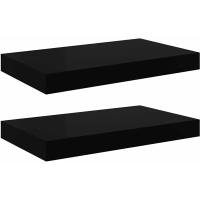 VIDAXL Scaffali A Parete 2 Pz Neri 40x23x3,8 Cm In Mdf - VIDAXL Scaffali A Parete 2 Pz Neri 40x23x3,8 Cm In Mdf -