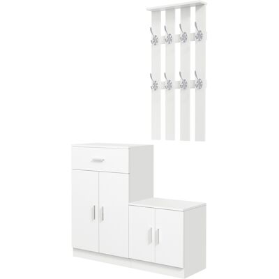HOMCOM - Scarpiera Con Appendiabiti A Combinazione Per Ingresso E Camera Da Letto HOMCOM - Scarpiera Con Appendiabiti A Combinazione Per Ingresso E Camera Da Letto
